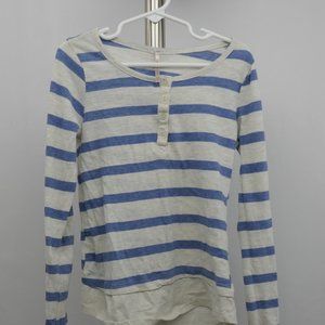 Blue striped long sleeve shirt